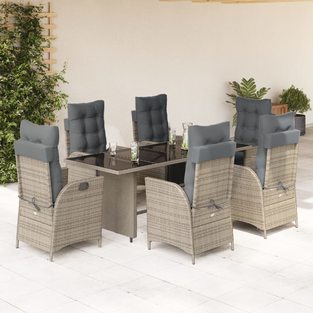 8721012330894_m_en_hd_1 vidaXL 7 Piece Garden Dining Set with Cushions Grey Poly Rattan - Image 1