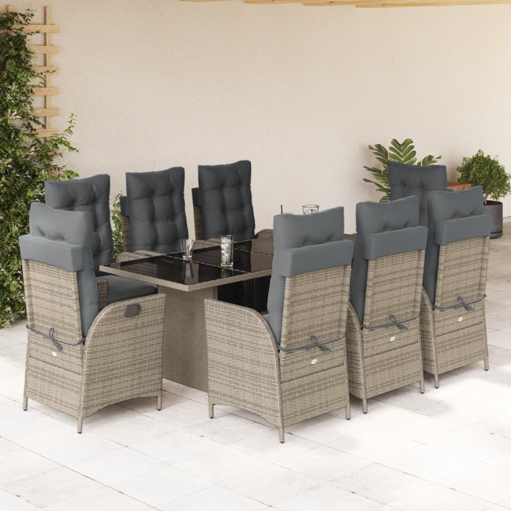 8721012330900_m_en_hd_1 vidaXL 9 Piece Garden Dining Set with Cushions Grey Poly Rattan - Image 1