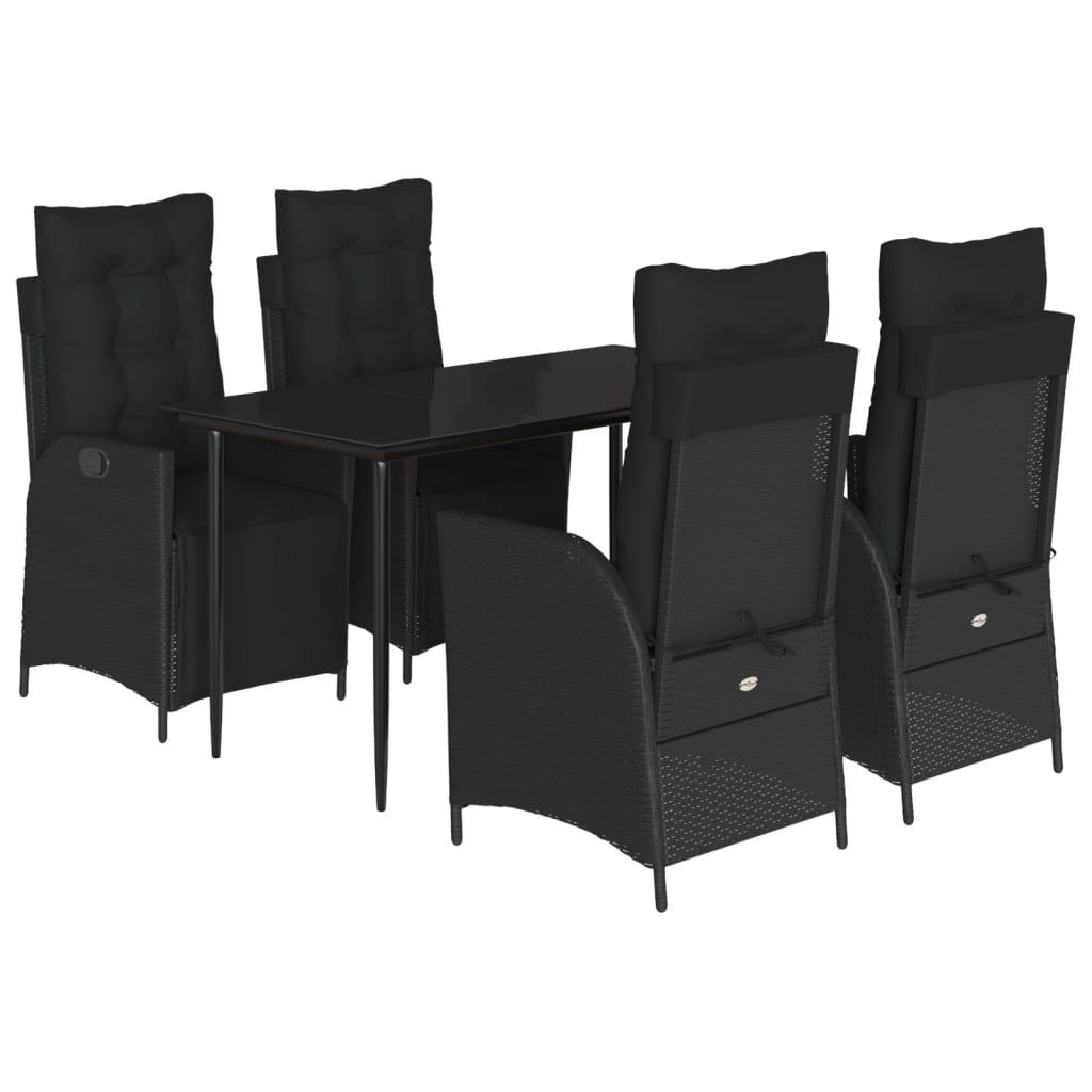 8721012331273_a_en_hd_1 vidaXL 5 Piece Garden Dining Set with Cushions Black Poly Rattan - Image 2