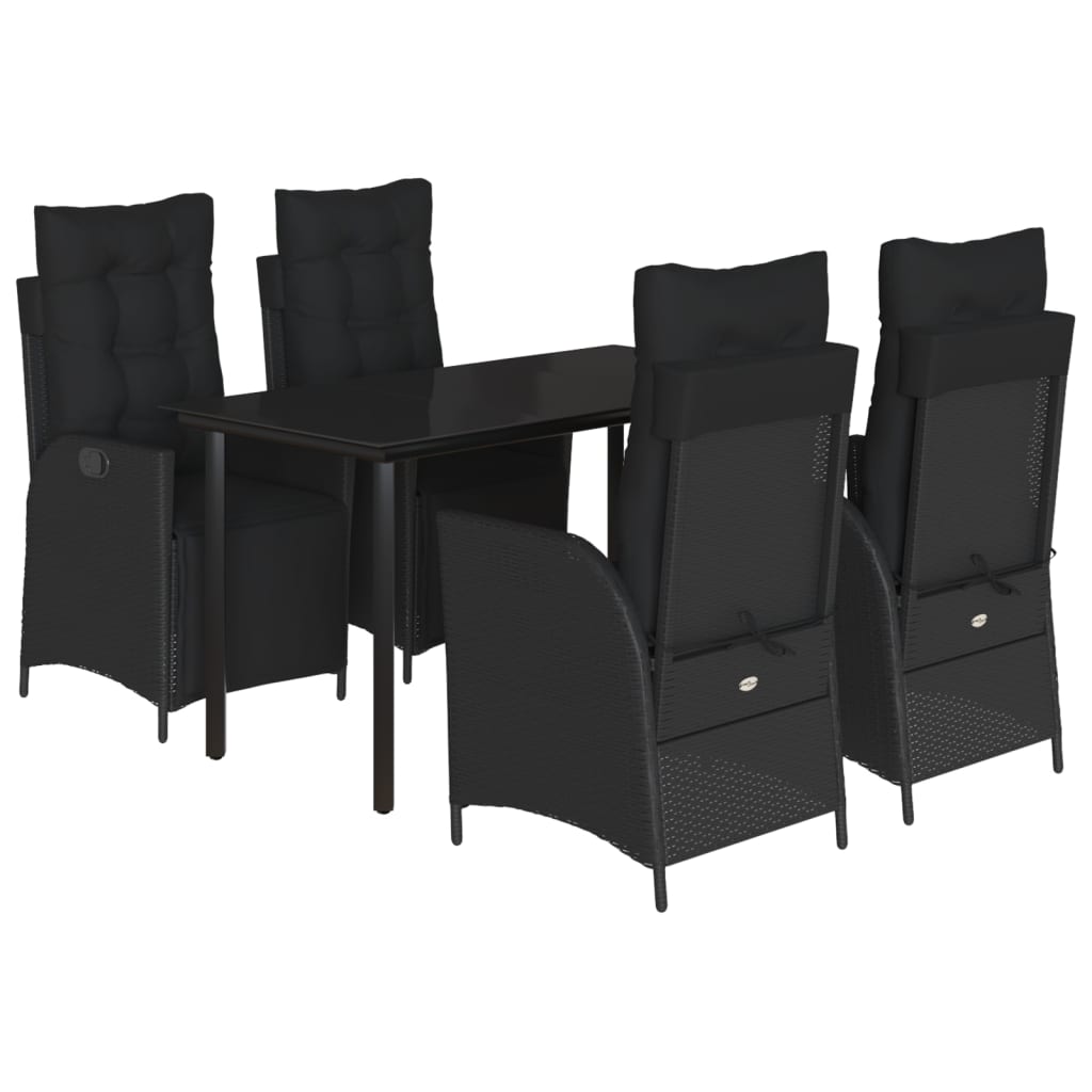 8721012331341_a_en_hd_1 vidaXL 5 Piece Garden Dining Set with Cushions Black Poly Rattan - Image 2