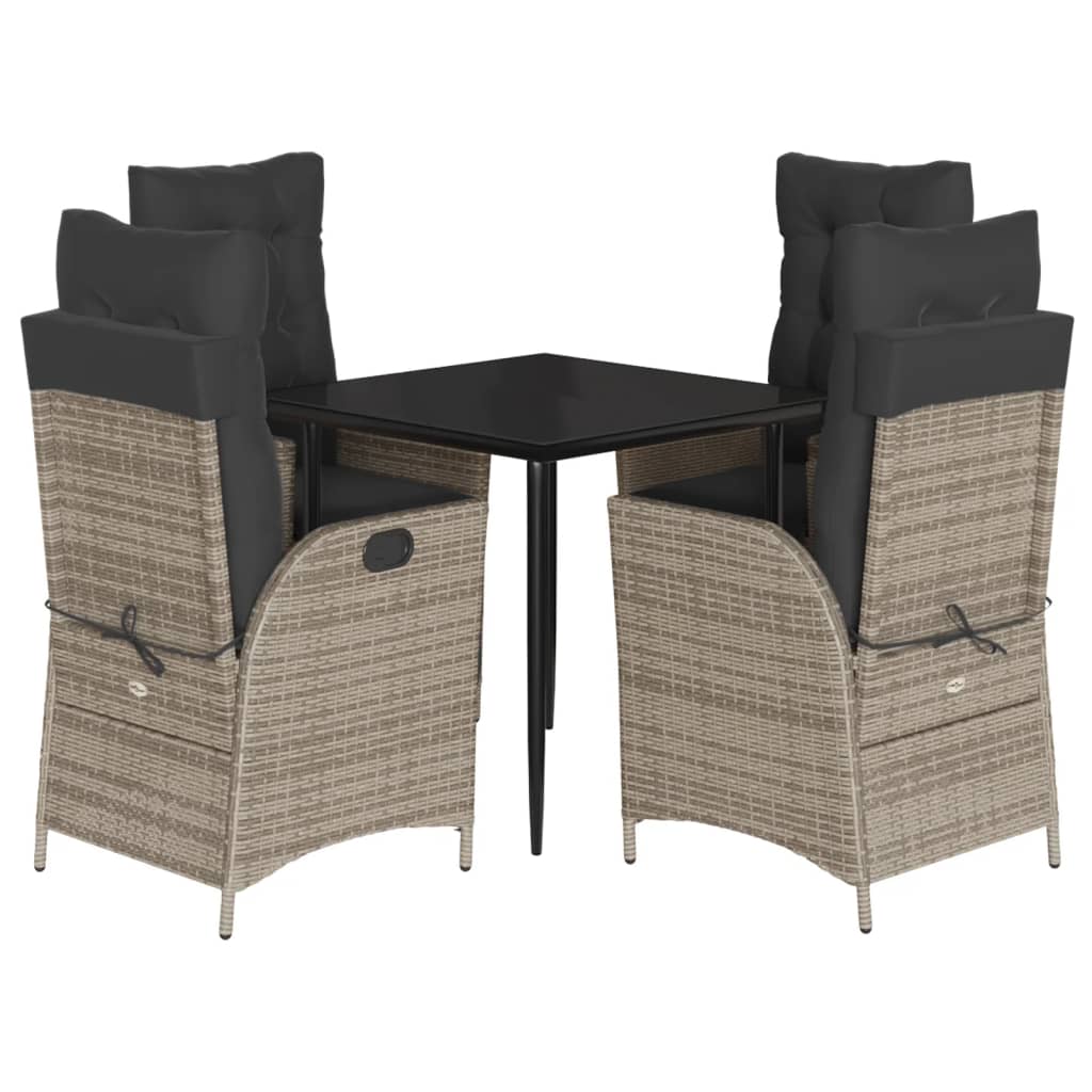8721012331549_a_en_hd_1 vidaXL 5 Piece Garden Dining Set with Cushions Grey Poly Rattan - Image 2