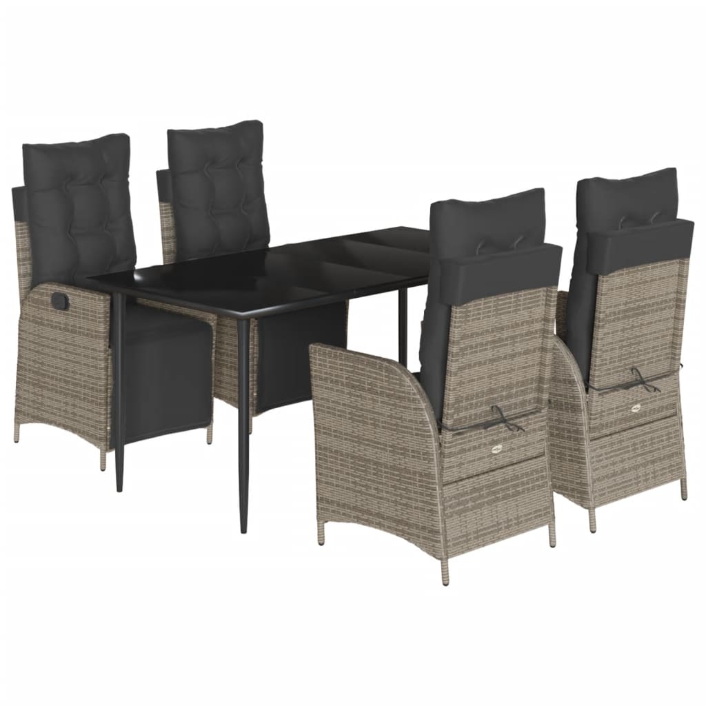 8721012331563_a_en_hd_1 vidaXL 5 Piece Garden Dining Set with Cushions Grey Poly Rattan - Image 2