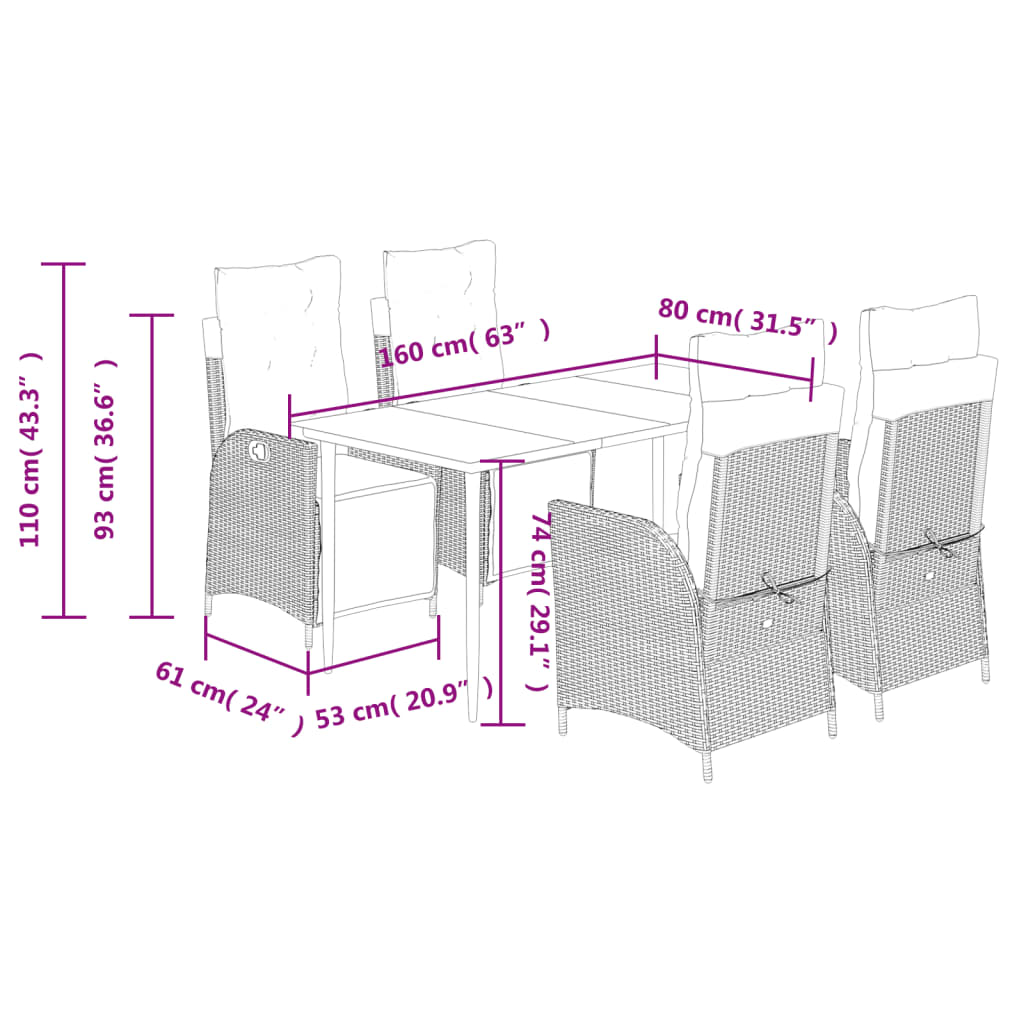 8721012331563_g_en_hd_7 vidaXL 5 Piece Garden Dining Set with Cushions Grey Poly Rattan - Image 9