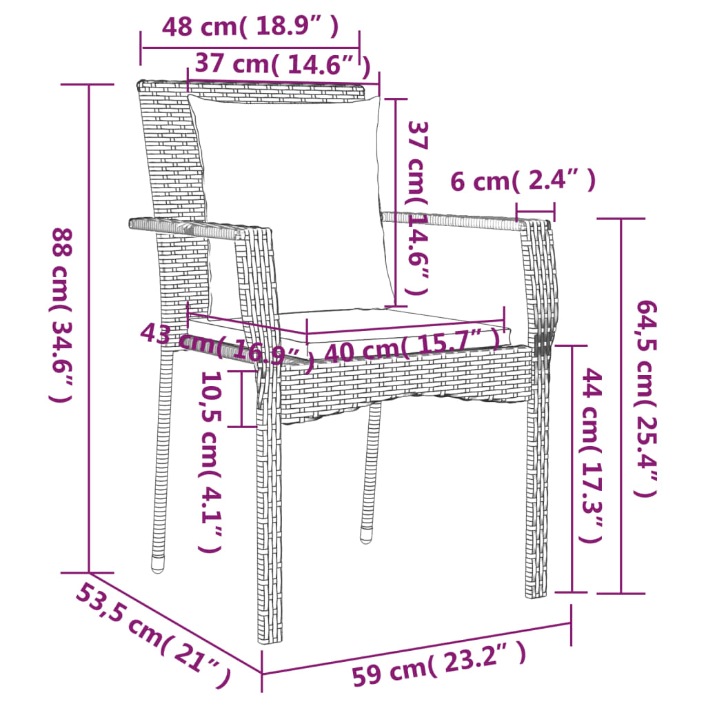 8721012332263_g_en_hd_6 vidaXL 9 Piece Garden Dining Set with Cushions Grey Poly Rattan - Image 8