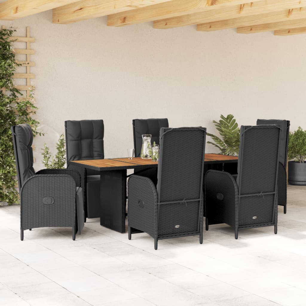 8721012332539_m_en_hd_1 vidaXL 7 Piece Garden Dining Set with Cushions Black Poly Rattan - Image 1