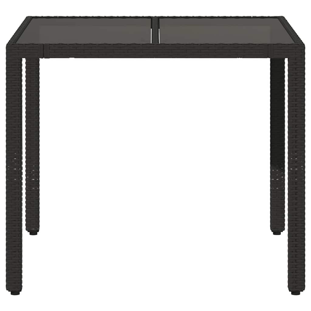 8721012332836_g_en_hd_2 vidaXL Garden Table with Glass Top Black 90x90x75 cm Poly Rattan - Image 4