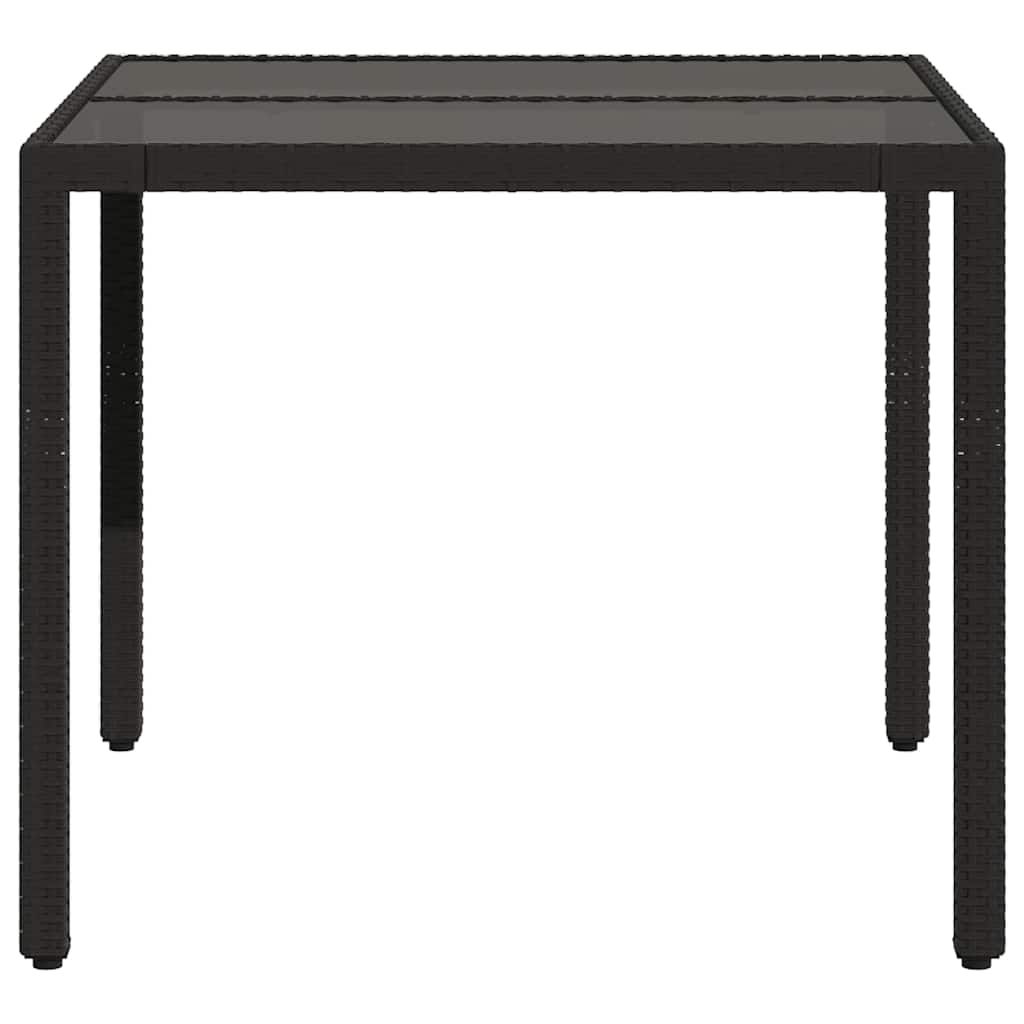 8721012332836_g_en_hd_3 vidaXL Garden Table with Glass Top Black 90x90x75 cm Poly Rattan - Image 5