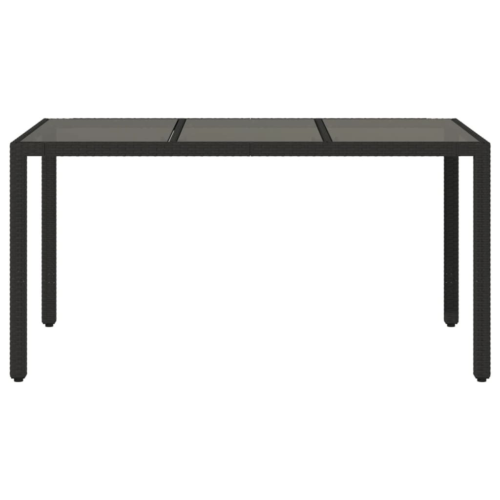 8721012332867_g_en_hd_2 vidaXL Garden Table with Glass Top Black 150x90x75 cm Poly Rattan - Image 4