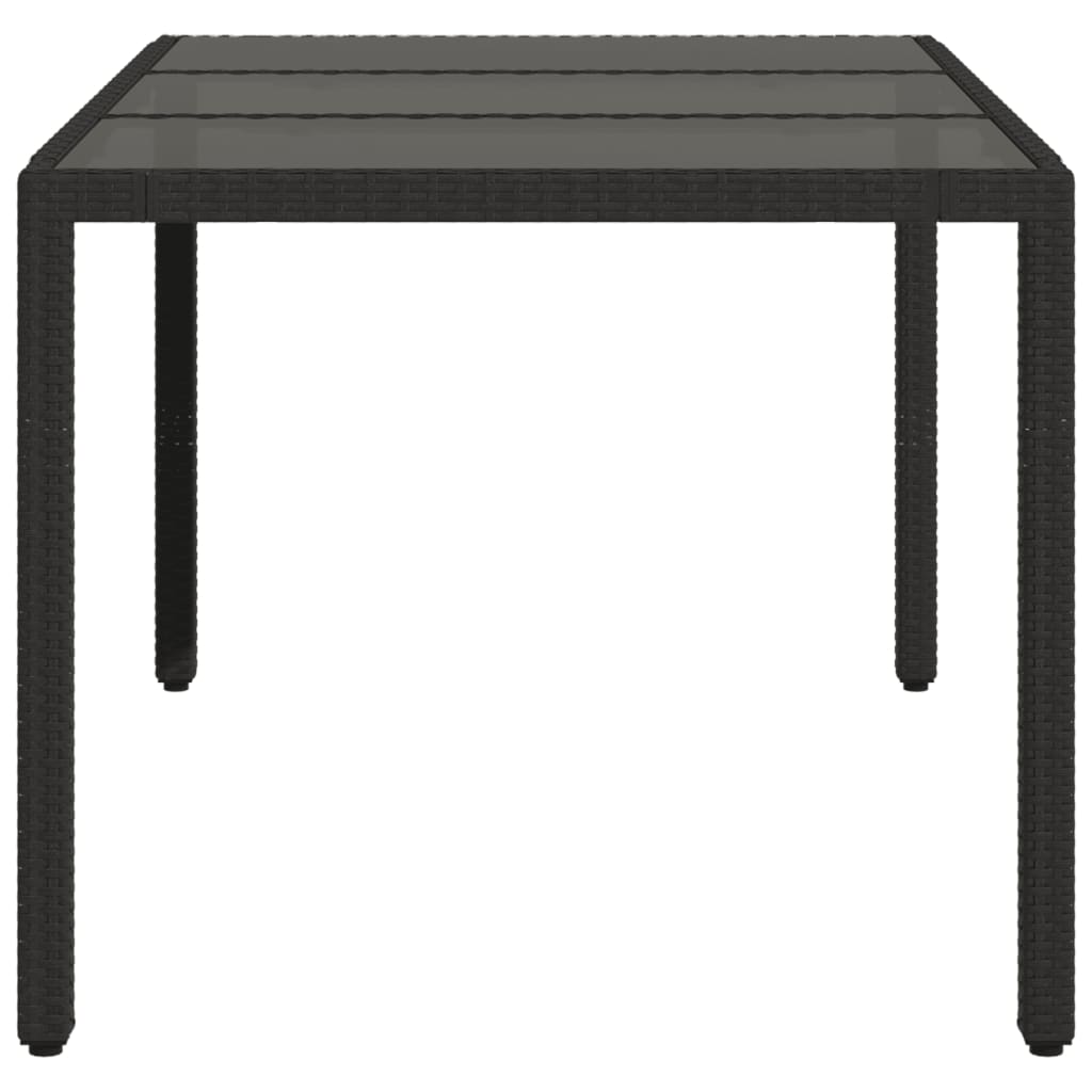 8721012332867_g_en_hd_3 vidaXL Garden Table with Glass Top Black 150x90x75 cm Poly Rattan - Image 5