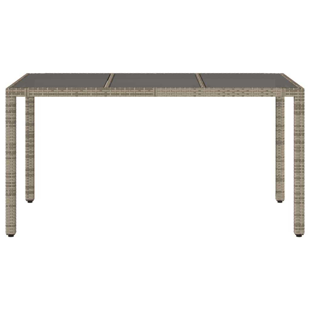 8721012332881_g_en_hd_2 vidaXL Garden Table with Glass Top Grey 150x90x75 cm Poly Rattan - Image 4