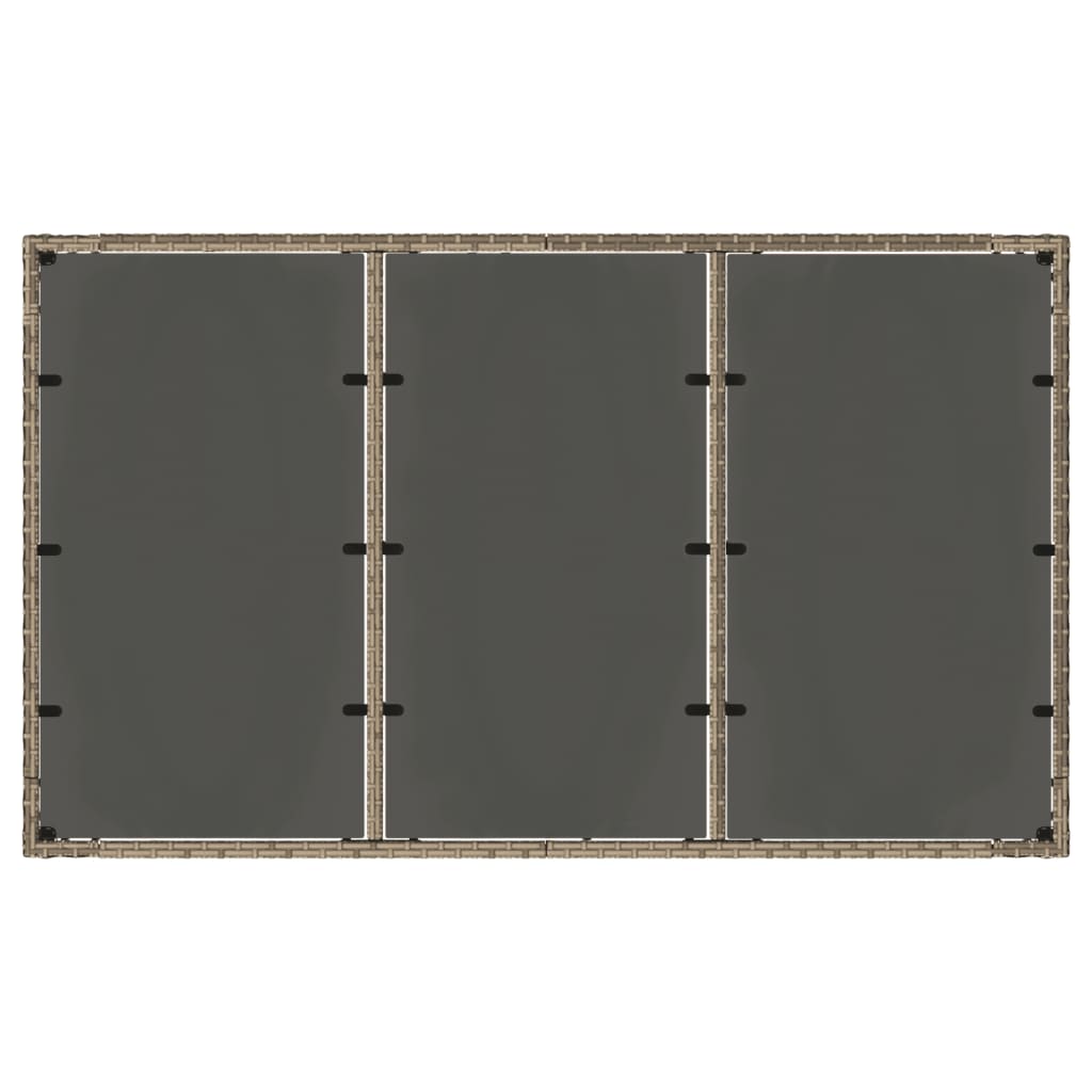 8721012332881_g_en_hd_5 vidaXL Garden Table with Glass Top Grey 150x90x75 cm Poly Rattan - Image 7