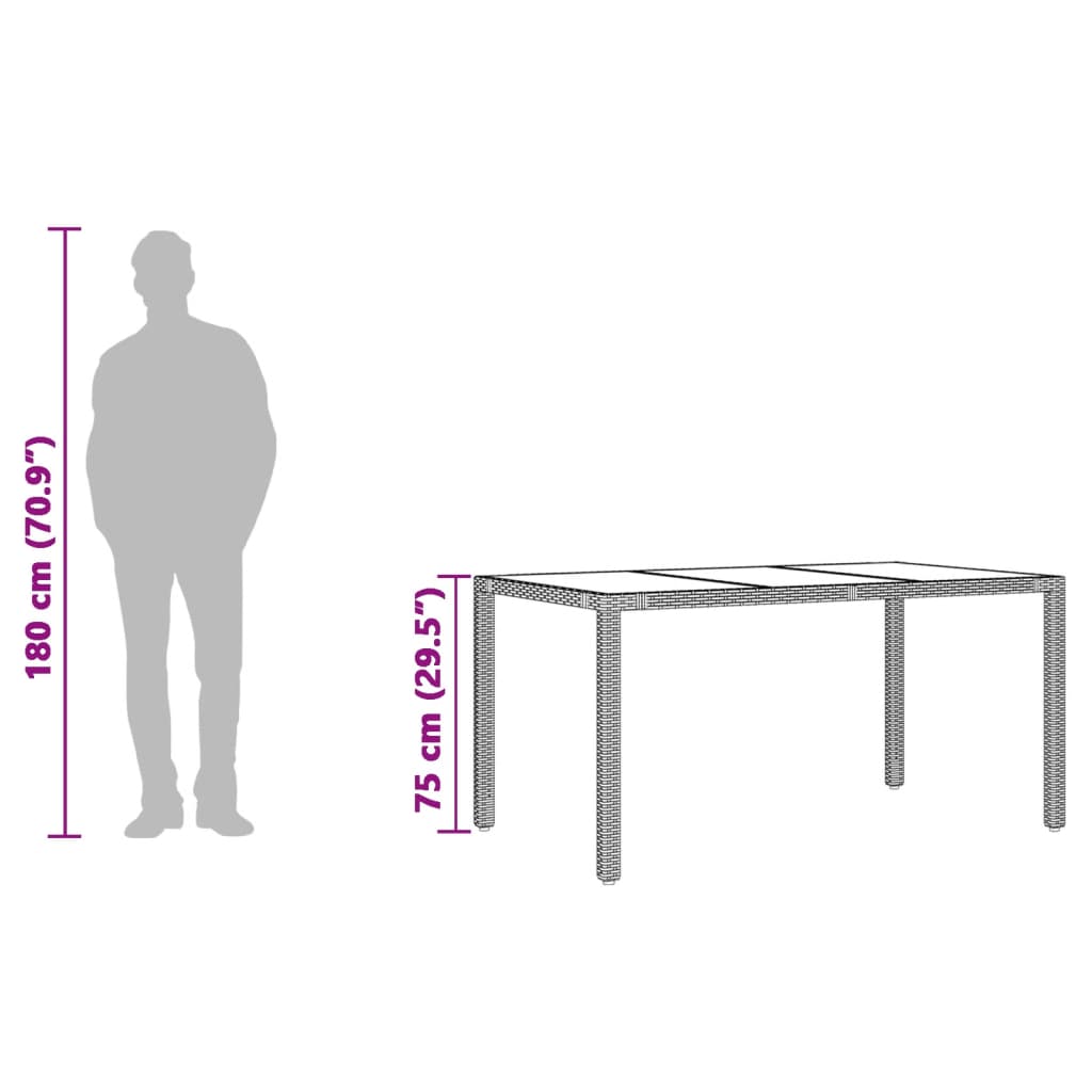 8721012332881_g_en_hd_8 vidaXL Garden Table with Glass Top Grey 150x90x75 cm Poly Rattan - Image 10