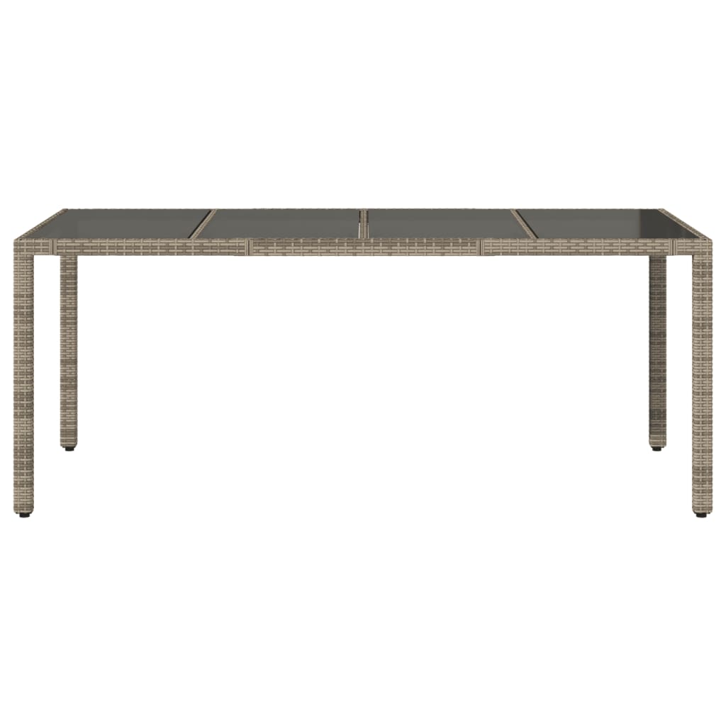 8721012332911_g_en_hd_2 vidaXL Garden Table with Glass Top Grey 190x90x75 cm Poly Rattan - Image 4
