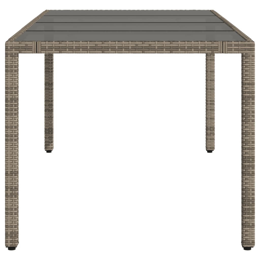 8721012332911_g_en_hd_3 vidaXL Garden Table with Glass Top Grey 190x90x75 cm Poly Rattan - Image 5