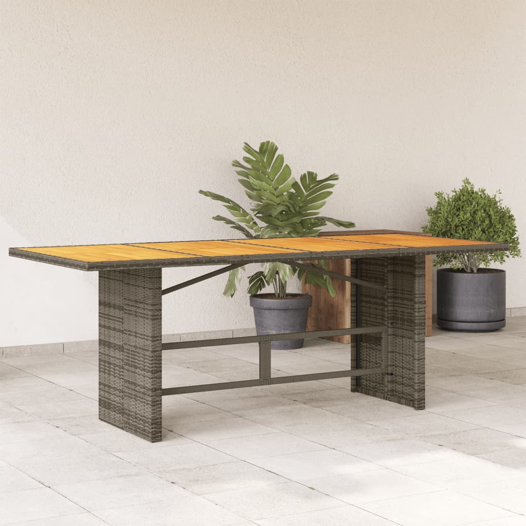 8721012332980_m_en_hd_1 vidaXL Garden Table with Acacia Wood Top Grey 190x80x75 cm Poly Rattan - Image 1