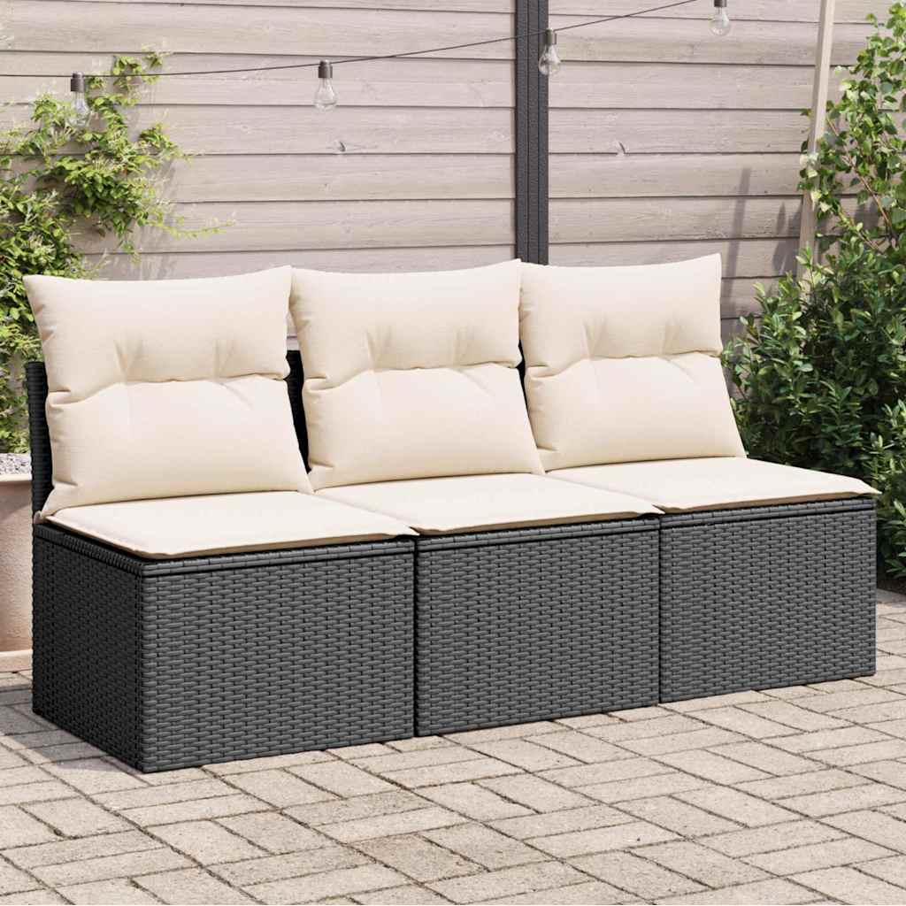 8721012334007_m_en_hd_1 vidaXL Garden Sofa with Cushions 3-Seater Black Poly Rattan - Image 1