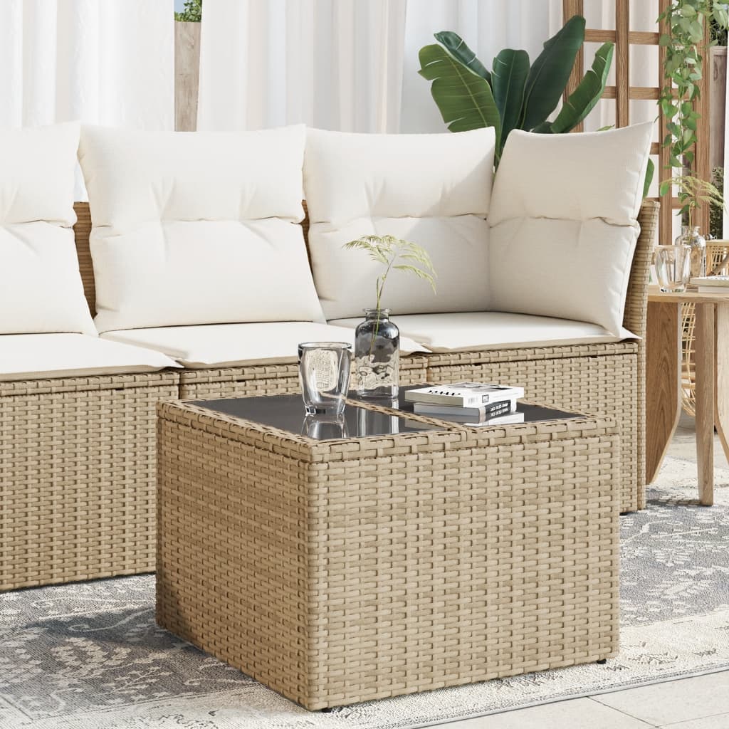 8721012334434_m_en_hd_1 vidaXL Garden Table with Glass Top Beige 55x55x37 cm Poly Rattan - Image 1