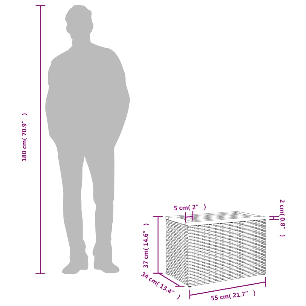 8721012334540_g_en_hd_8 vidaXL Garden Side Tables 2 pcs Beige 55x34x37cm Poly Rattan Solid Wood - Image 10