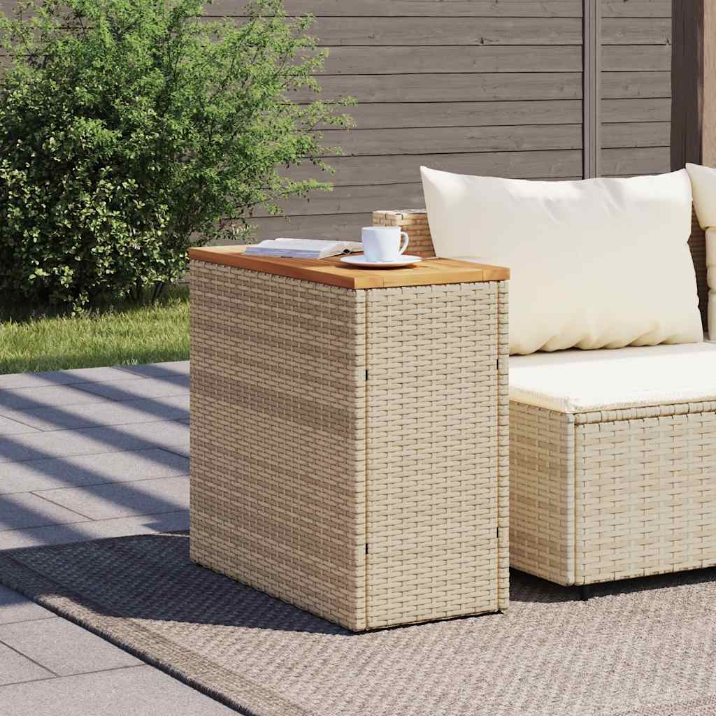 8721012334571_g_en_hd_1 vidaXL Garden Side Table with Wooden Top Beige 58x27.5x55 cm Poly Rattan - Image 3