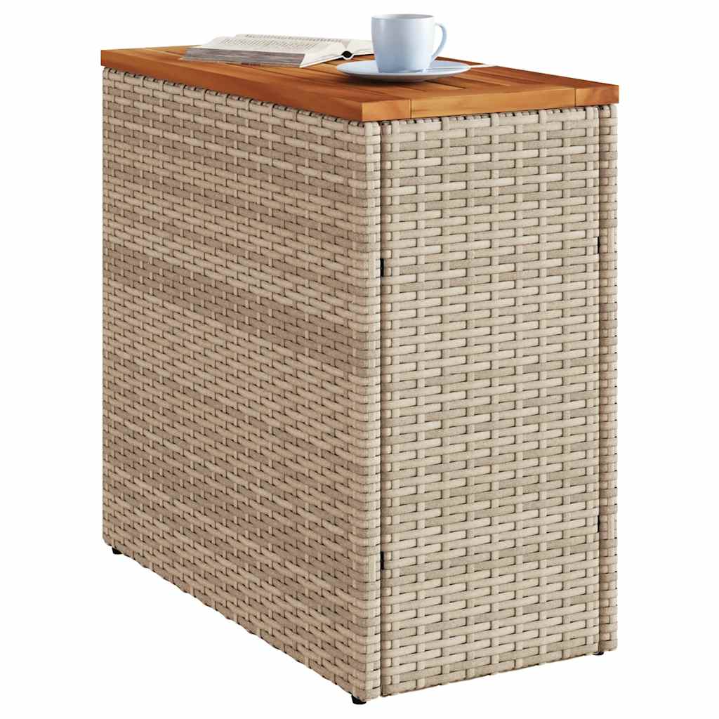 8721012334571_g_en_hd_2 vidaXL Garden Side Table with Wooden Top Beige 58x27.5x55 cm Poly Rattan - Image 4