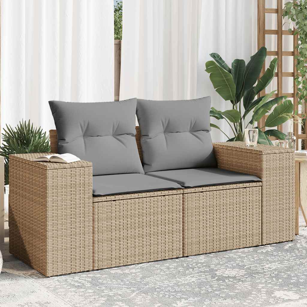 8721012334816_m_en_hd_1 vidaXL Garden Sofa with Cushions 2-Seater Beige Poly Rattan - Image 1