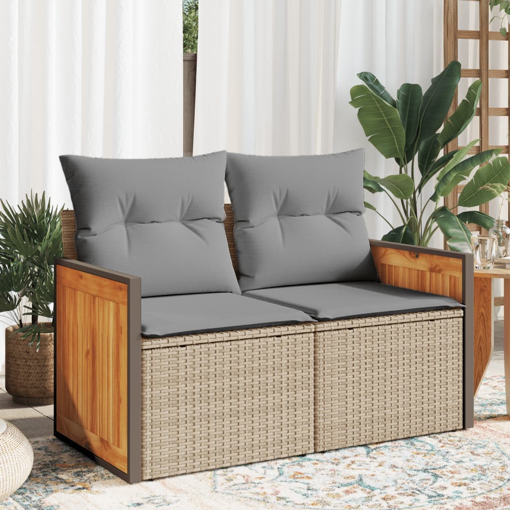 8721012334847_m_en_hd_1 vidaXL Garden Sofa with Cushions 2-Seater Beige Poly Rattan - Image 1