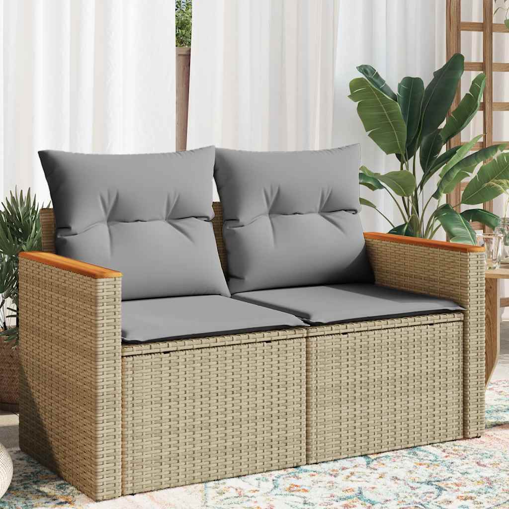 8721012334946_m_en_hd_1 vidaXL Garden Sofa with Cushions 2-Seater Beige Poly Rattan - Image 1