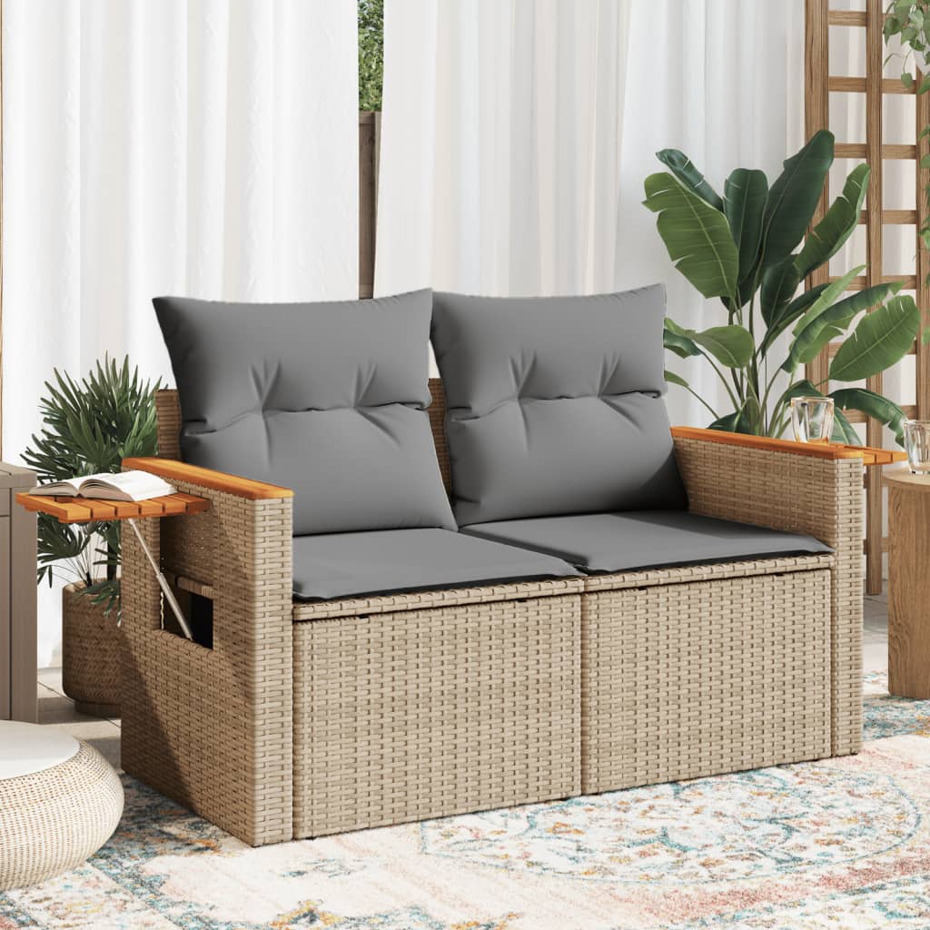 8721012334953_m_en_hd_1 vidaXL Garden Sofa with Cushions 2-Seater Beige Poly Rattan - Image 1