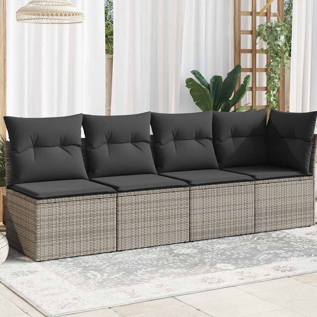 8721012335004_m_en_hd_1 vidaXL Garden Sofa with Cushions 4-Seater Grey Poly Rattan - Image 1
