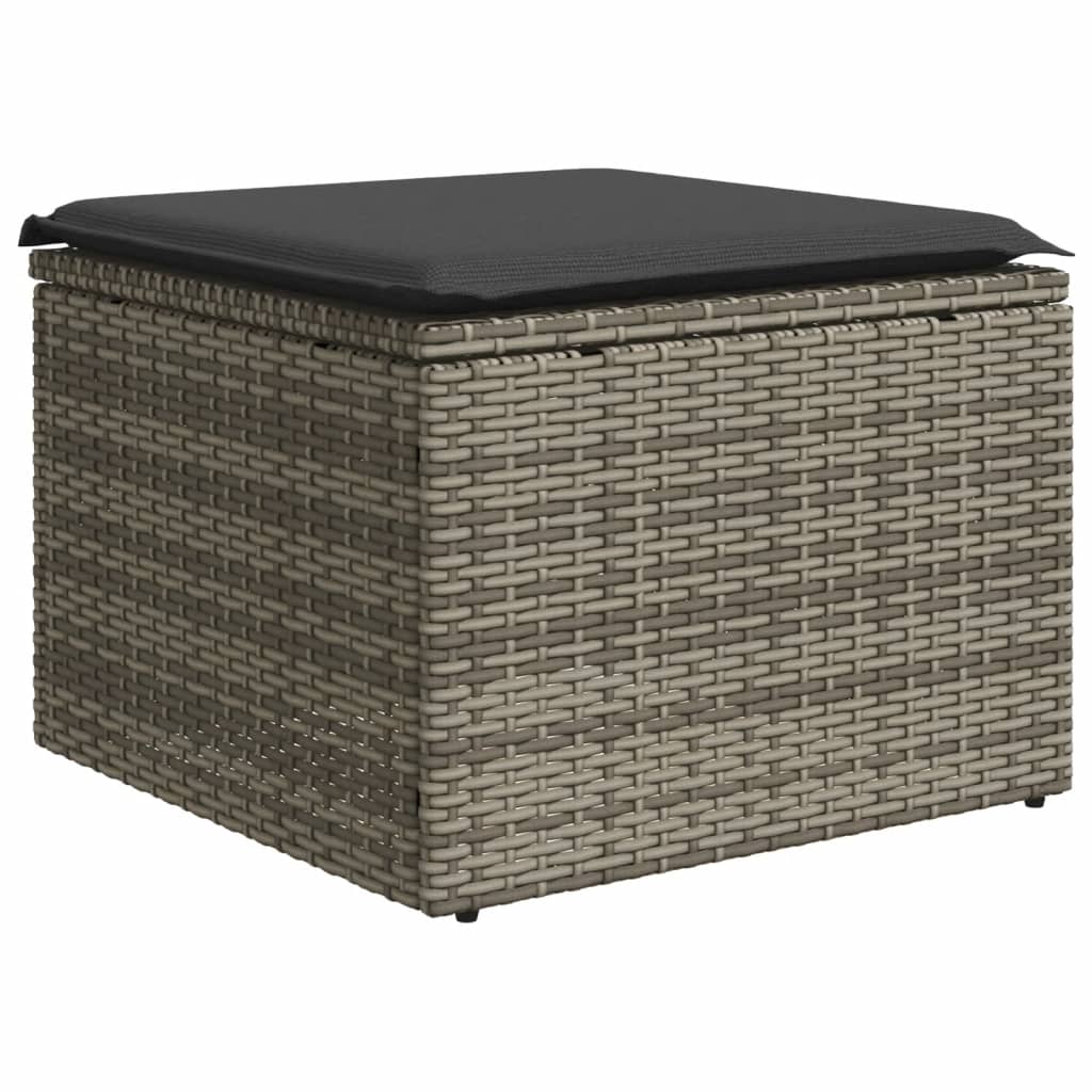 8721012335028_a_en_hd_1 vidaXL Garden Stool with Cushion Grey 55x55x37 cm Poly Rattan - Image 2