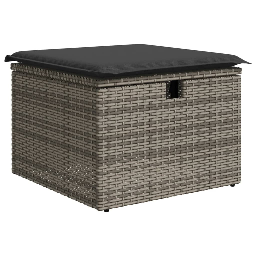8721012335035_a_en_hd_1 vidaXL Garden Stool with Cushion Grey 55x55x37 cm Poly Rattan - Image 2