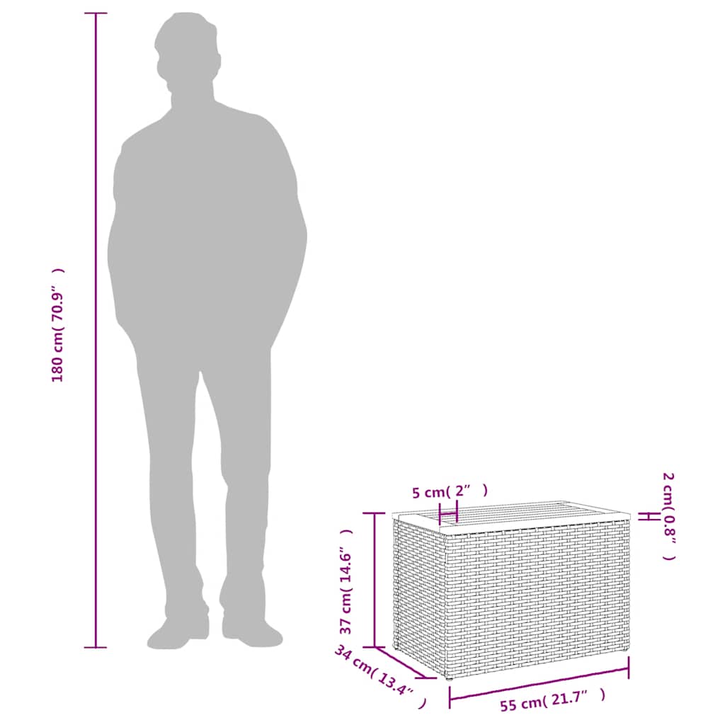 8721012335165_g_en_hd_8 vidaXL Garden Side Tables 2 pcs Grey 55x34x37cm Poly Rattan Solid Wood - Image 10