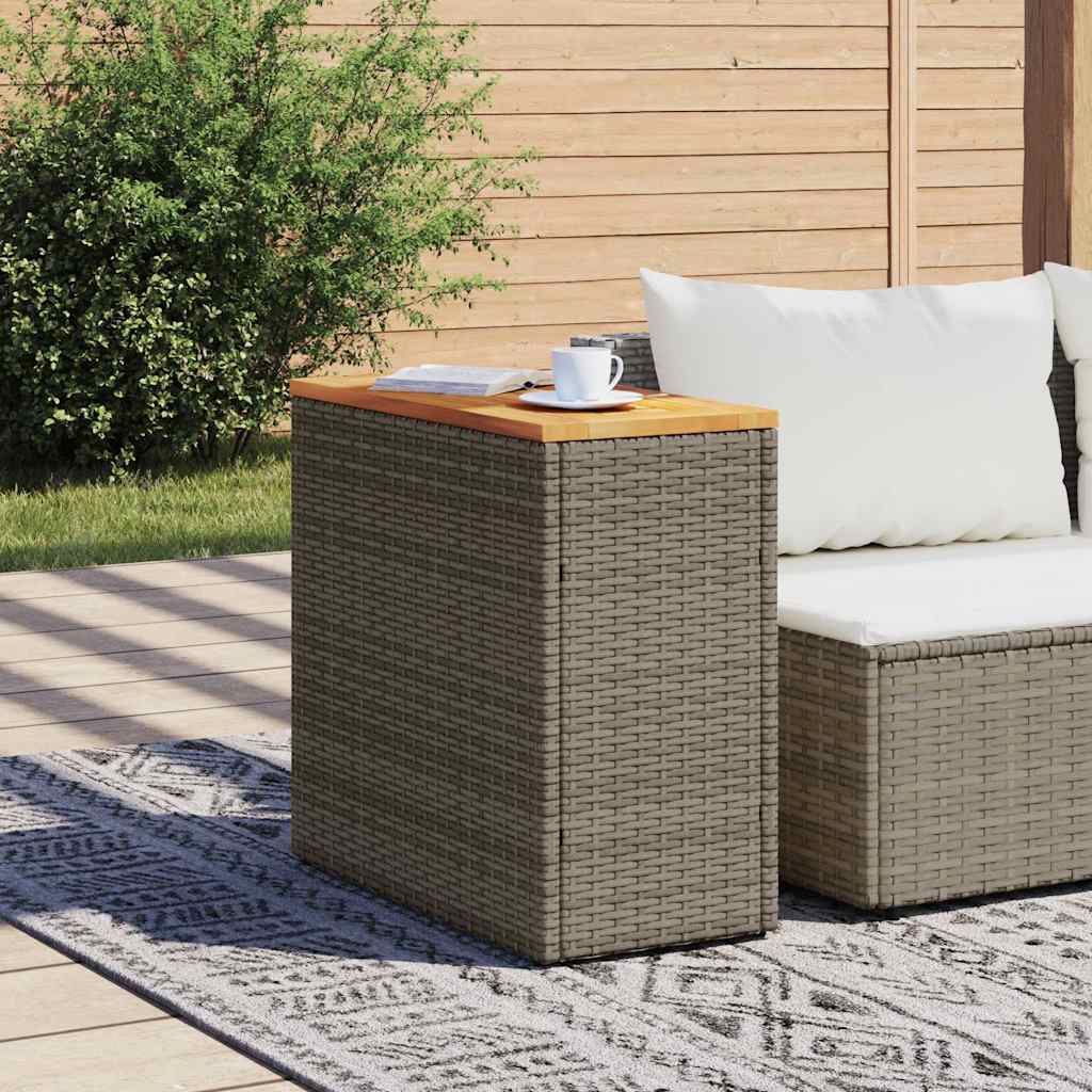 8721012335196_g_en_hd_1 vidaXL Garden Side Table with Wooden Top Grey 58x27.5x55 cm Poly Rattan - Image 3