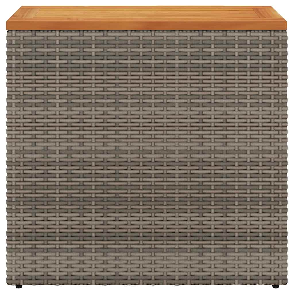 8721012335196_g_en_hd_3 vidaXL Garden Side Table with Wooden Top Grey 58x27.5x55 cm Poly Rattan - Image 5