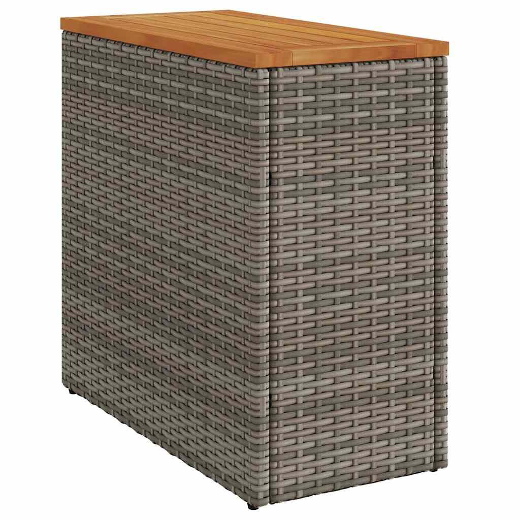 8721012335196_g_en_hd_5 vidaXL Garden Side Table with Wooden Top Grey 58x27.5x55 cm Poly Rattan - Image 7