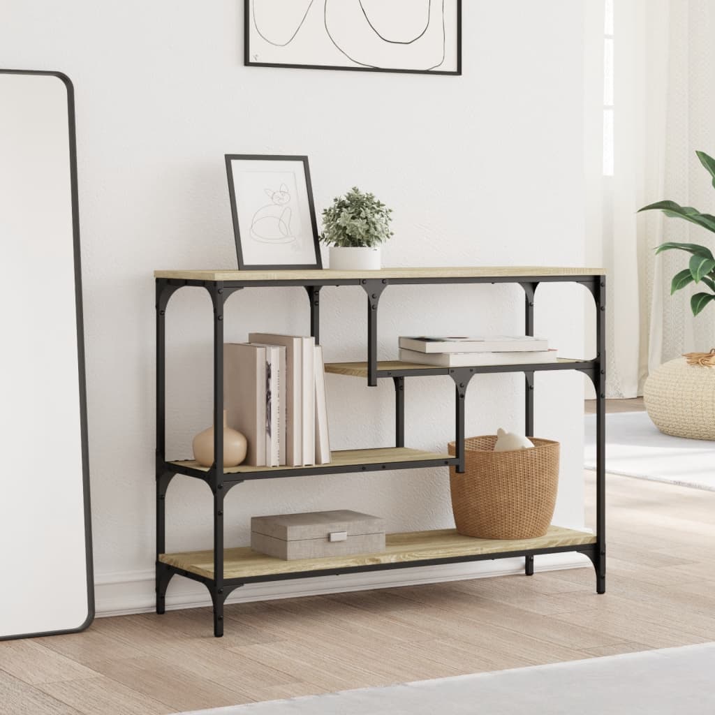 8721012339651_g_en_hd_1 vidaXL Console Table Sonoma Oak 100x30x75 cm Engineered Wood - Image 4
