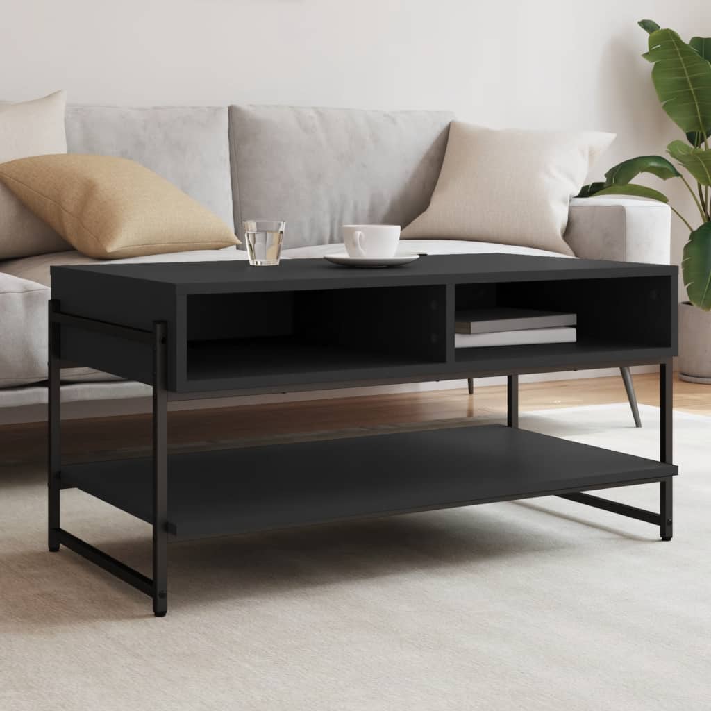 vidaXL Coffee Table Black 90x50x45 cm Engineered Wood