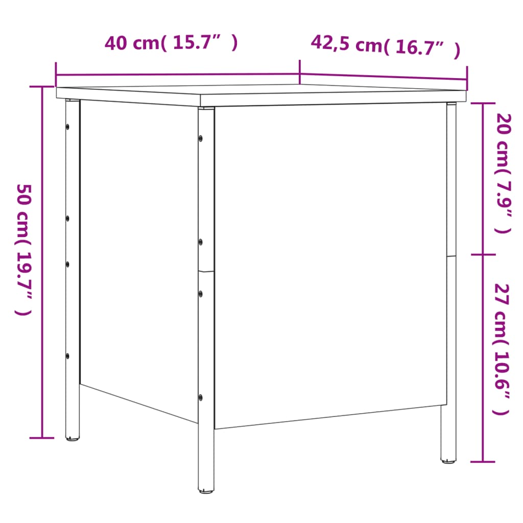 8721012340596_g_en_hd_10 vidaXL Storage Bench Black 40x42.5x50 cm Engineered Wood - Image 12