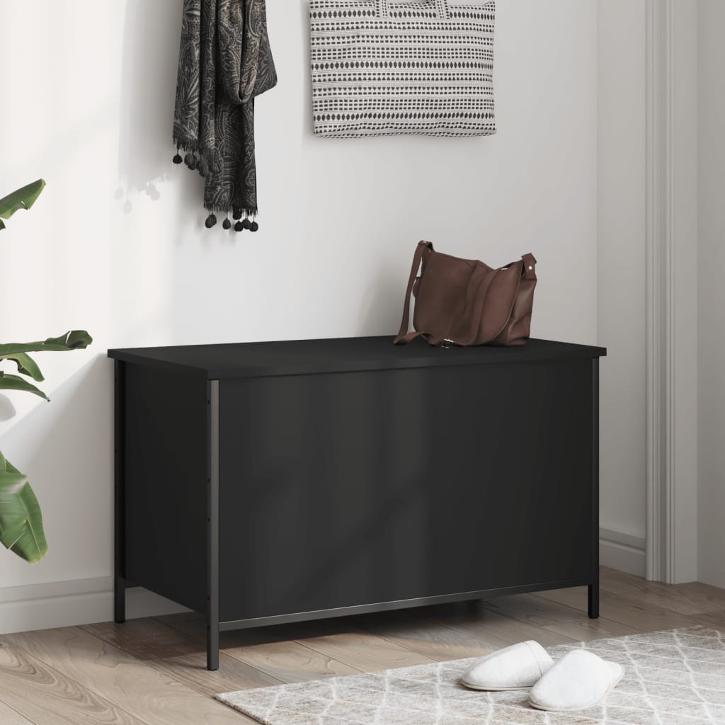 8721012340640_g_en_hd_1 vidaXL Storage Bench Black 80x42.5x50 cm Engineered Wood - Image 3