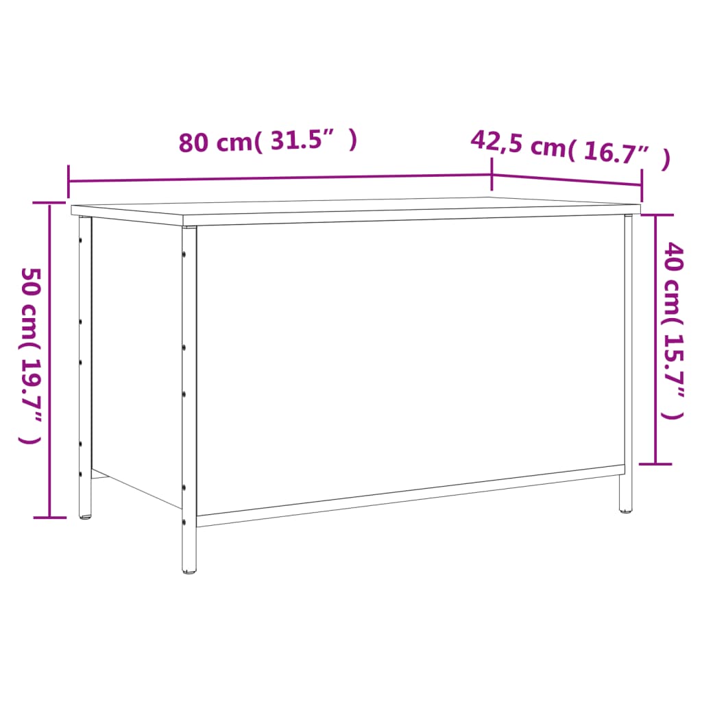 8721012340640_g_en_hd_10 vidaXL Storage Bench Black 80x42.5x50 cm Engineered Wood - Image 12