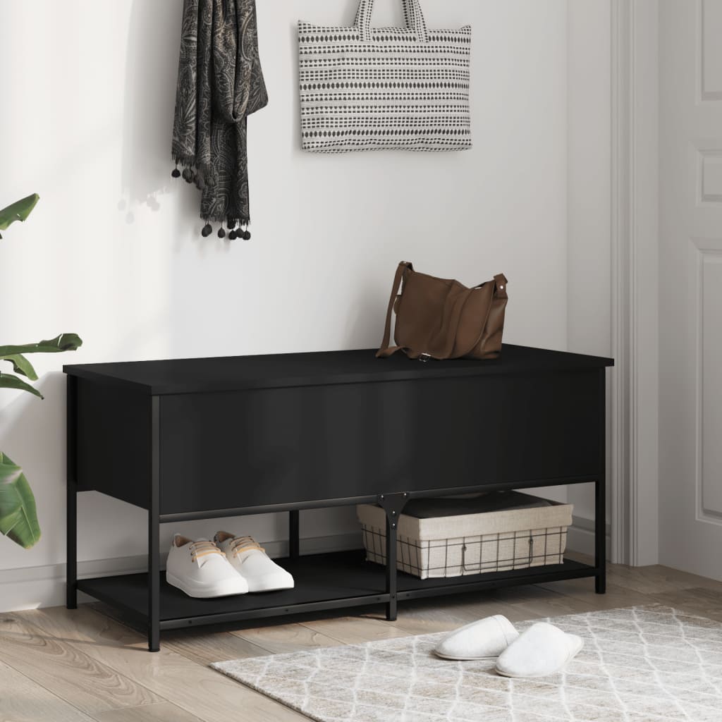 8721012340749_g_en_hd_1 vidaXL Storage Bench Black 100x42.5x47 cm Engineered Wood - Image 3