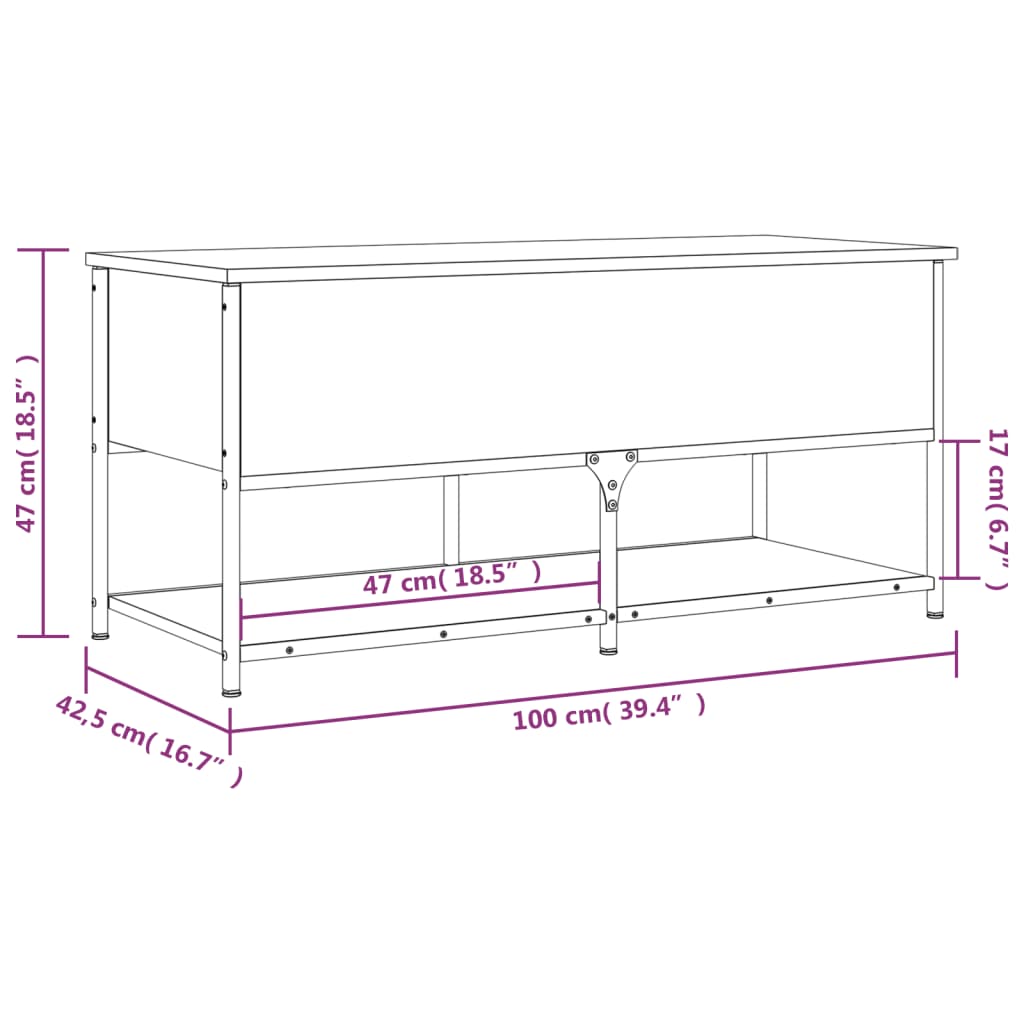 8721012340749_g_en_hd_10 vidaXL Storage Bench Black 100x42.5x47 cm Engineered Wood - Image 12