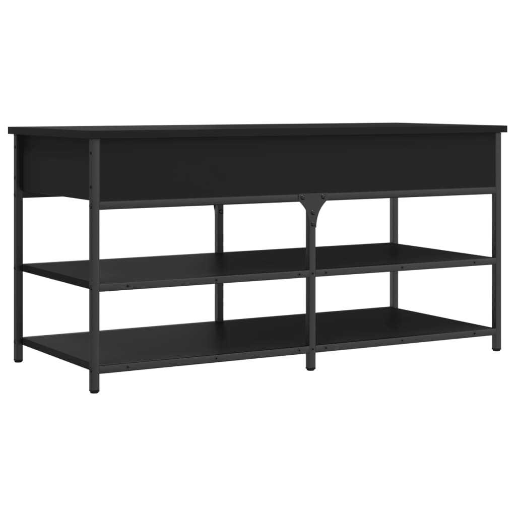 8721012340848_a_en_hd_1 vidaXL Shoe Bench Black 100x42.5x50 cm Engineered Wood - Image 2