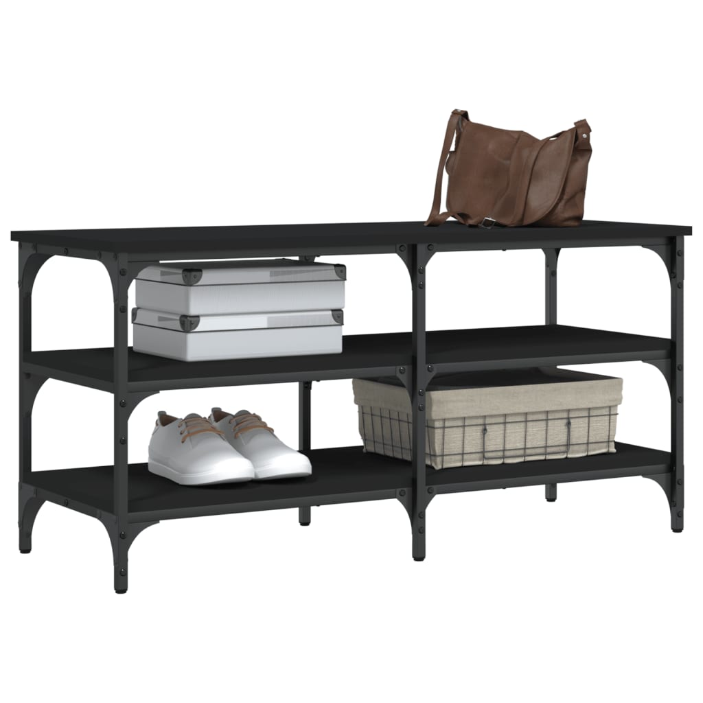 8721012340947_g_en_hd_2 vidaXL Shoe Bench Black 100x38.5x49 cm Engineered Wood - Image 4