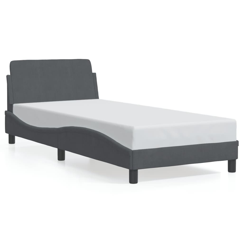 8721012341418_a_en_hd_1 vidaXL Bed Frame "Dover" Dark Grey 90x190 cm Velvet - Image 2