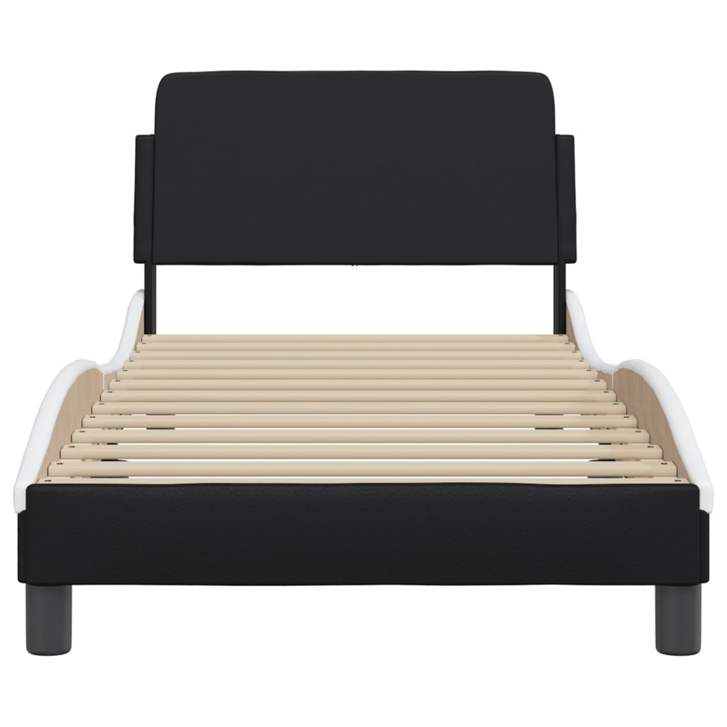 8721012341449_g_en_hd_2 vidaXL Bed Frame "Dover" Black and White 90x190 cm Faux Leather - Image 4