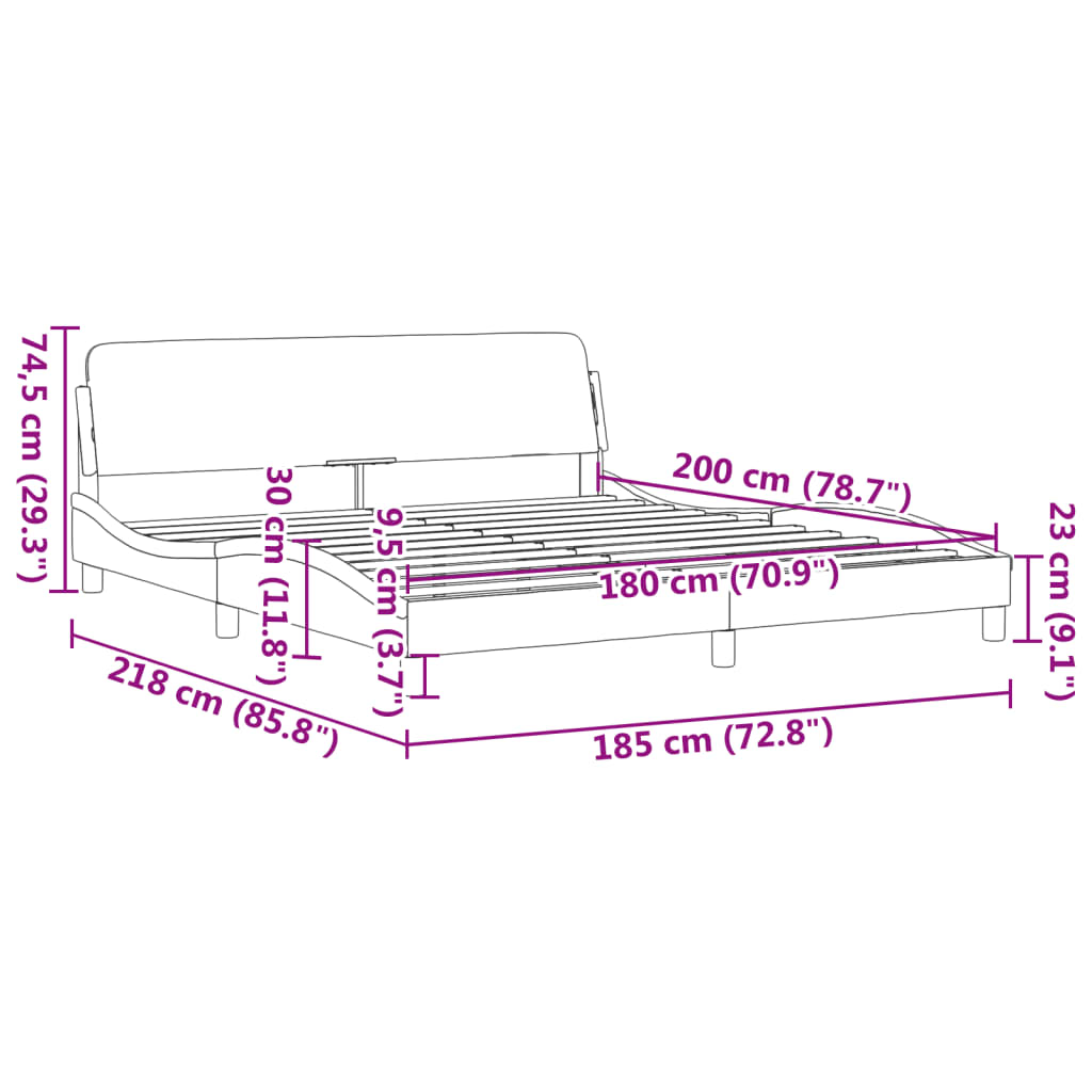 8721012341456_g_en_hd_7 vidaXL Bed Frame "Dover" Dark Grey 180x200 cm King Fabric - Image 9
