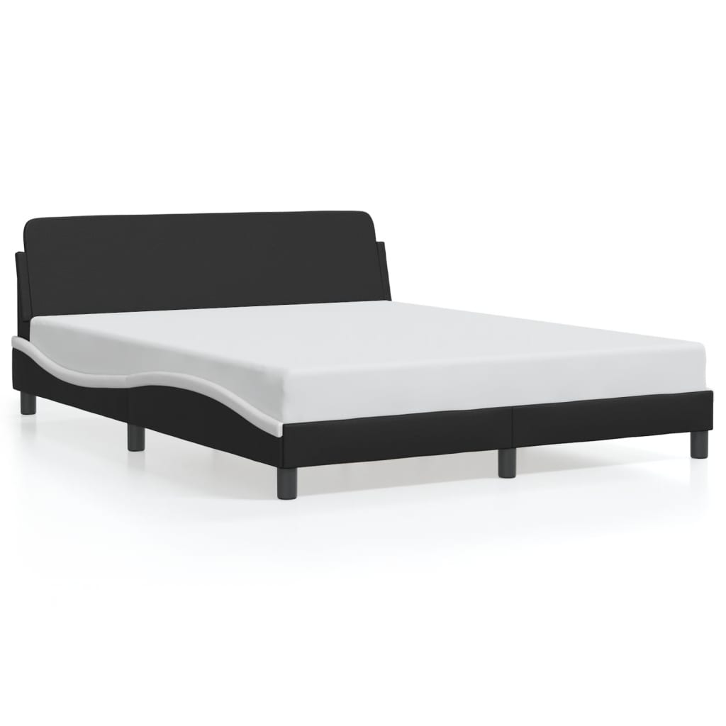 8721012341623_a_en_hd_1 vidaXL Bed Frame "Dover" Black and White 152x203 cm Queen Faux Leather - Image 2
