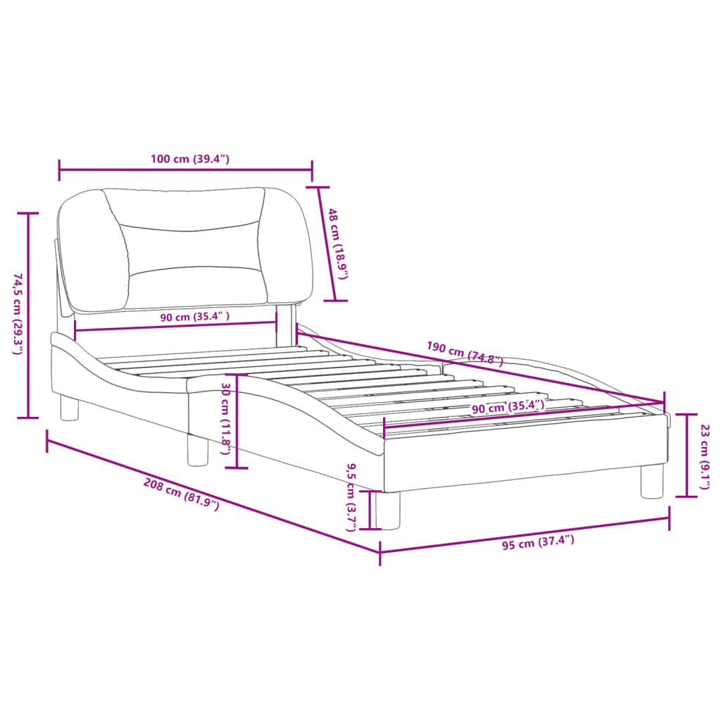 8721012342217_g_en_hd_10 vidaXL Bed Frame without Mattress "Hvar" Dark Grey 90x190 cm Fabric - Image 12