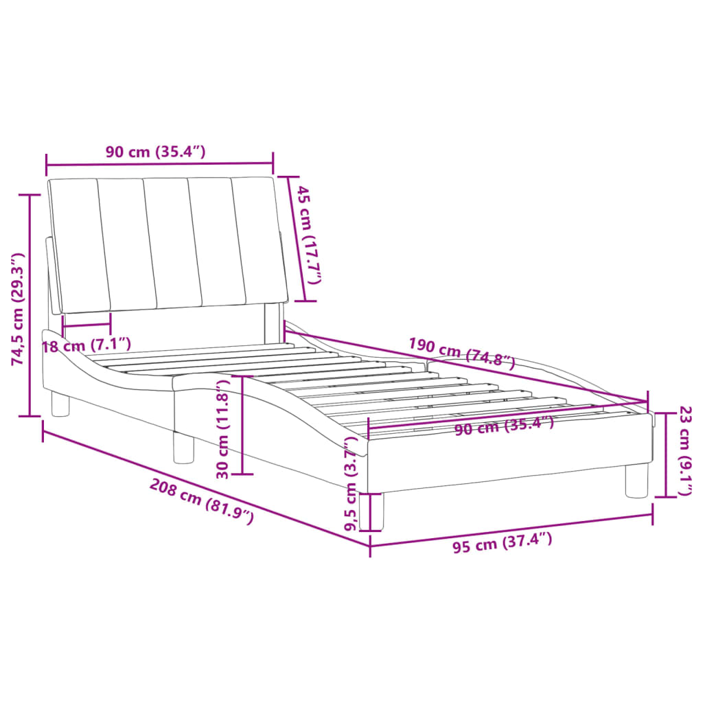 8721012343047_g_en_hd_10 vidaXL Bed Frame without Mattress "Hanko" Black 90x190 cm Velvet - Image 12